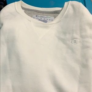 All white champion sweatshirt